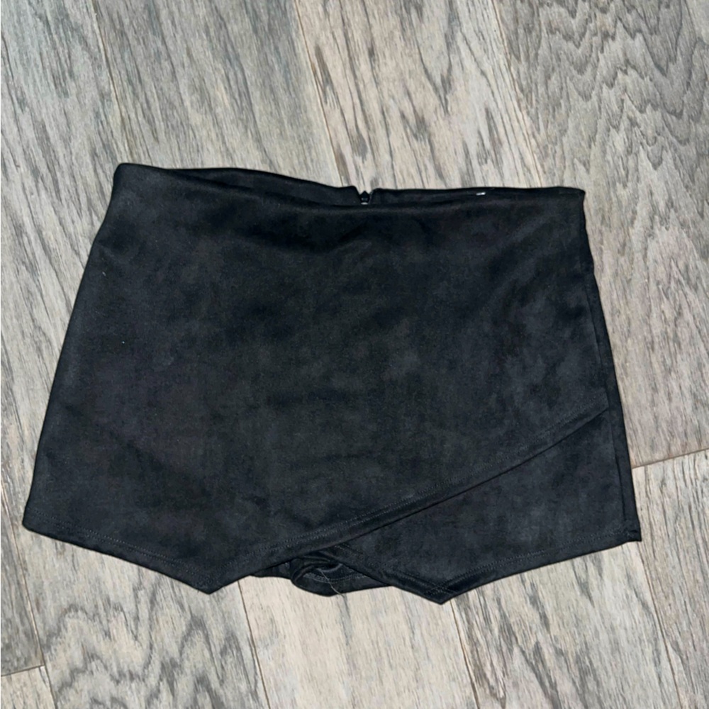 Black suede skort - size small